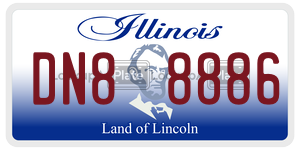 DN88886 license plate in Illinois