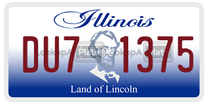 DU71375 license plate in Illinois