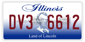 DV36612 license plate in Illinois