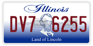 DV76255  license plate in IL