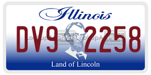 DV92258 license plate in Illinois