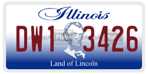 DW13426 license plate in Illinois