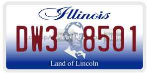 DW38501 license plate in Illinois