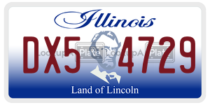 DX54729 license plate in Illinois