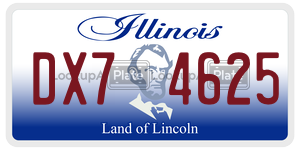 DX74625 license plate in Illinois
