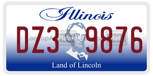 DZ39876  license plate in IL