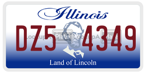 DZ54349  license plate in IL