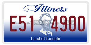 E514900 license plate in Illinois