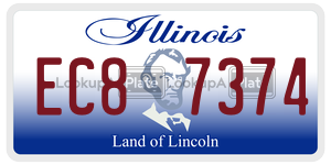 EC87374 license plate in Illinois