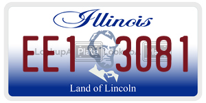 EE13081 license plate in Illinois
