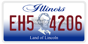 EH54206 license plate in Illinois