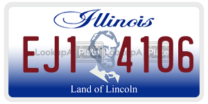 EJ14106  license plate in IL