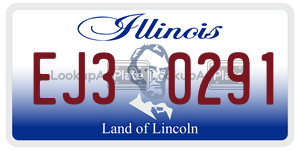 EJ30291  license plate in IL