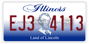 EJ34113  license plate in IL