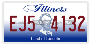 EJ54132  license plate in IL
