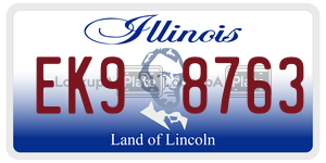 EK98763 license plate in Illinois