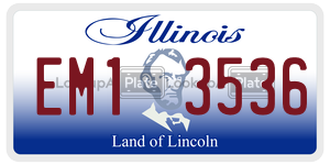 EM13536 license plate in Illinois