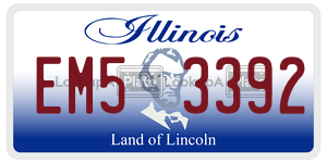 EM53392 license plate in Illinois