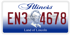 EN34678  license plate in IL
