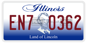 EN70362  license plate in IL
