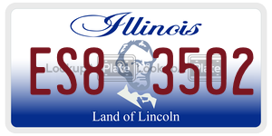 ES83502 license plate in Illinois
