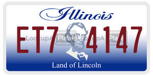 ET74147 license plate in Illinois