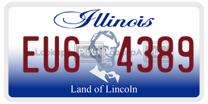 EU64389  license plate in IL