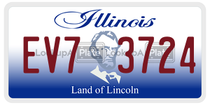EV73724 license plate in Illinois