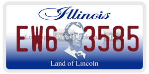 EW63585 license plate in Illinois