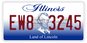 EW83245 license plate in Illinois