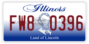 FW80396 license plate in Illinois