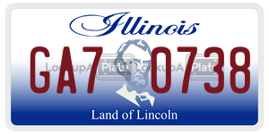 GA70738  license plate in IL