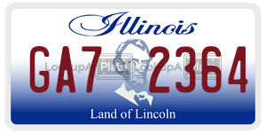 GA72364  license plate in IL