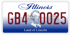 GB40025  license plate in IL