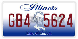 GB45624 license plate in Illinois
