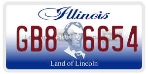 GB86654  license plate in IL