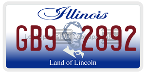 GB92892  license plate in IL