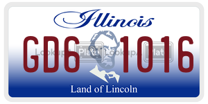 GD61016  license plate in IL