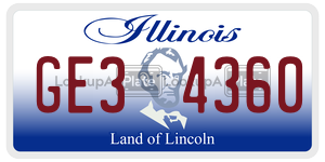 GE34360  license plate in IL