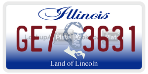 GE73631  license plate in IL