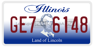 GE76148  license plate in IL