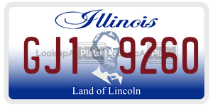 GJ19260  license plate in IL
