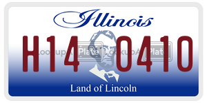 H140410 license plate in Illinois