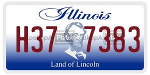 H377383  license plate in IL