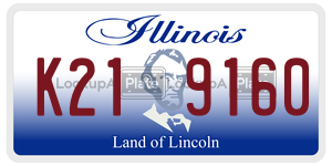 K219160  license plate in IL