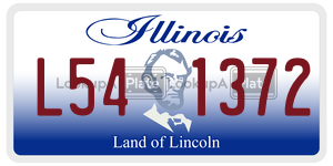 L541372 license plate in Illinois