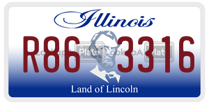 R863316 license plate in Illinois