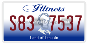 S837537 license plate in Illinois