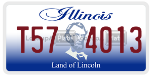 T574013  license plate in IL