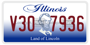 V307936 license plate in Illinois